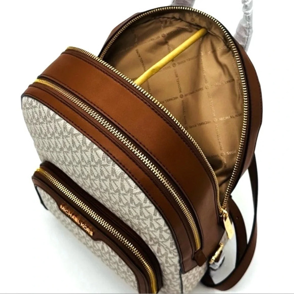 Michael Kors Medium Jaycee Zip Packet Backpack & Large Flat MF Phone Case Wallet - Picture 9 of 15